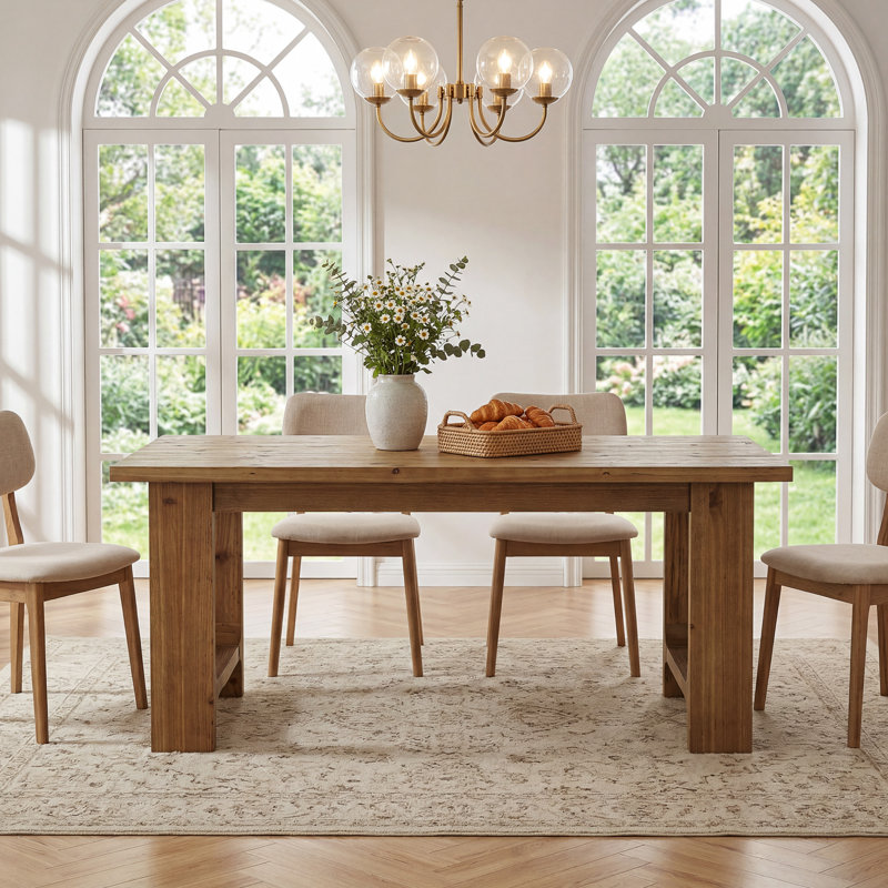 63" Solid Wood Dining Table