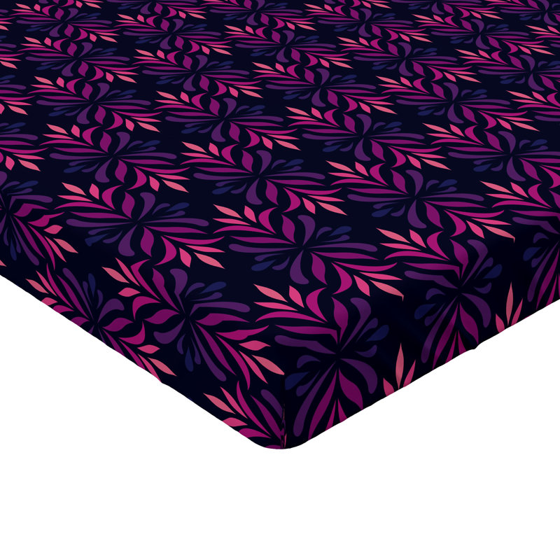 Drap-housse à motif floral Ambesonne, Drap-housse de taille simple, Mauve foncé, rose, violet / floral