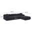 Chesnie Black Vegan Shearling 4-Piece Modular Sectional