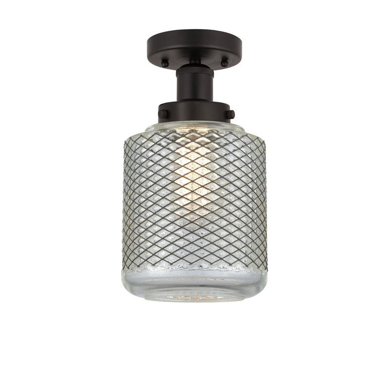 Plafonnier semi-encastré en verre Dore, Bronze huilé