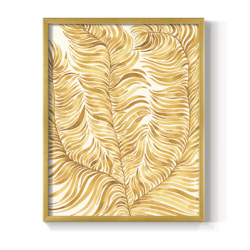 «Quiet Harmony IV», reproduction encadrée - bois massif, H 11 po x l 9 po, Doré