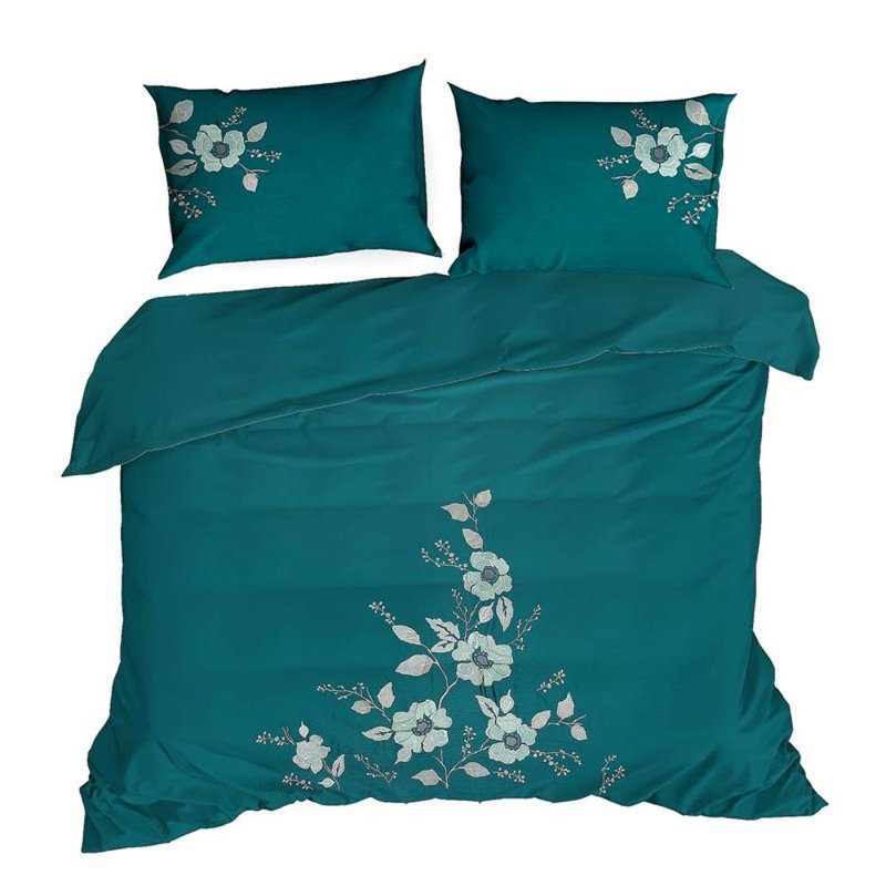 Genessi No Pattern Duvet Cover with Pillowcases, Turquoise, 160 x 200cm - 2  Pillowcases (70 x 80cm)