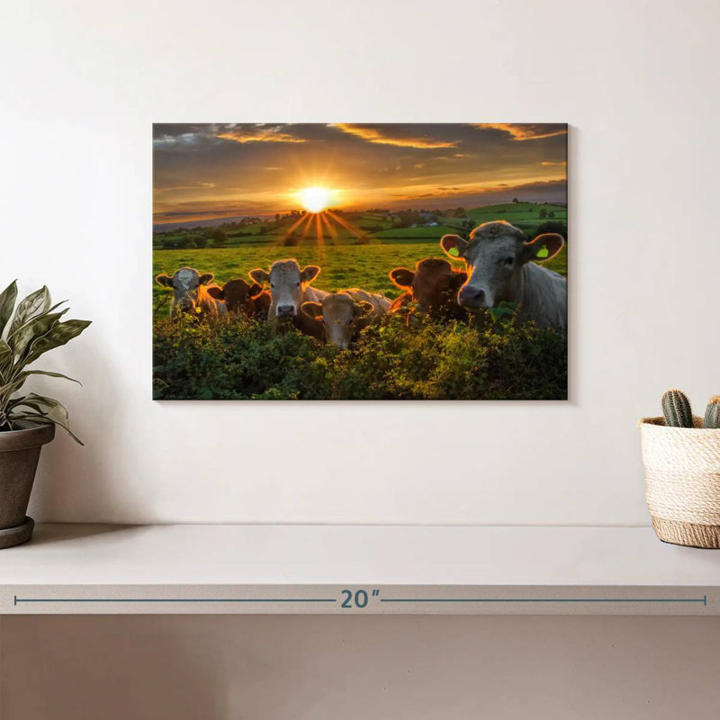 Brampt Sunset Cows, 8" H x 12" W