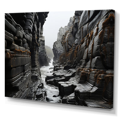 " Gray Modern Scandinavian Coastal Rock I "
