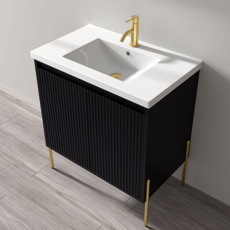 Ensemble de meuble-lavabo simple 30 po Kitley, Gris anthracite