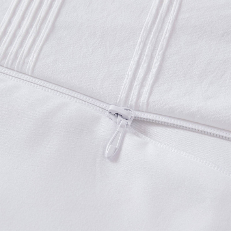 Ensemble de housse de couette 2 pièces, Housse de couette simple + 1 taie décorative stan, Blanc