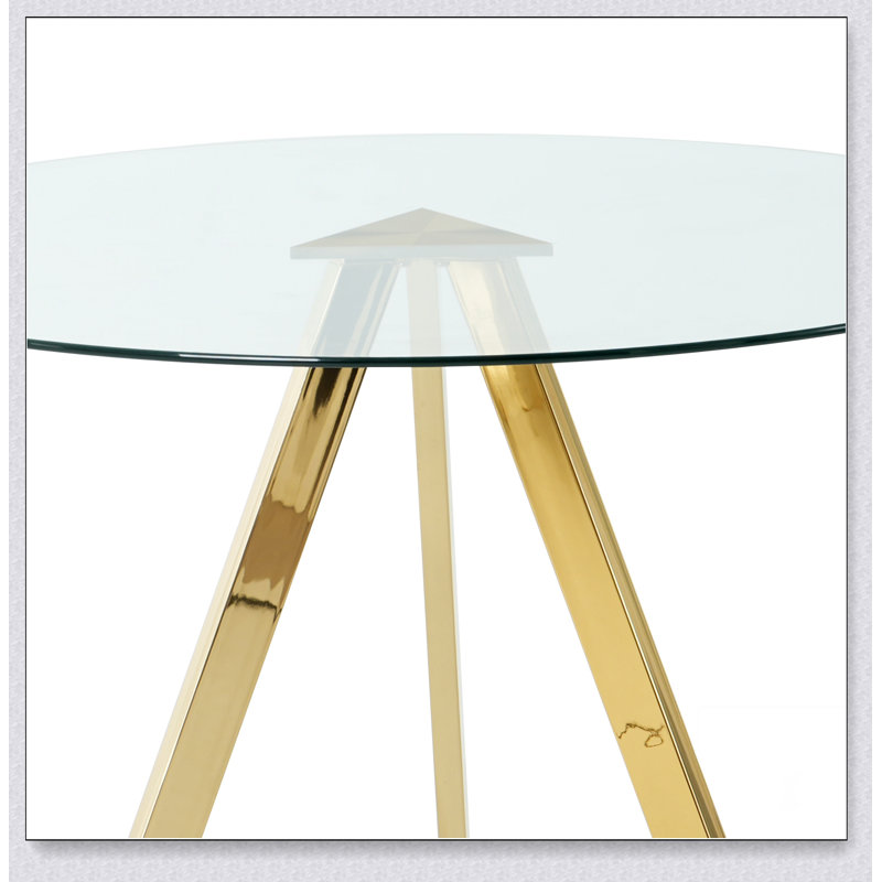 Table repas, Doré, H 29,5 po x L 47,2 po x l 47,2 po