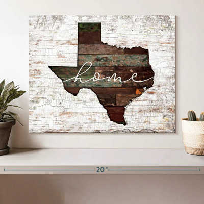 " Texas Home Map Canvas Print " by Jorge S