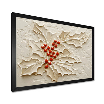 «Winter Berries Colorful Holly Tree I», art mural cerise