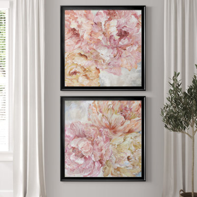 " Contemporary Peonies I " 2 - Pieces