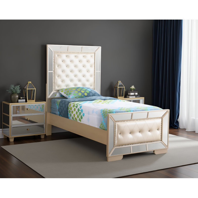 Ensemble de 2 lits simples Sydney Pearl, Lit simple, Perle