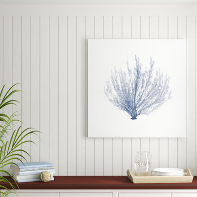 Navy Seaweed VI 1 Piece Wrapped Canvas Painting