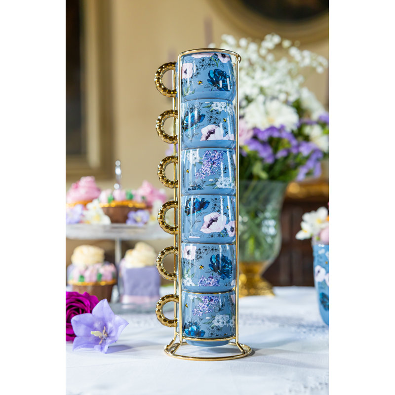 Bialetti BRIDGERTON 7 PIECE SET 6 STACKABLE CUPS 87ML/2.94 oz. AND HOLDER |  Wayfair