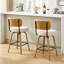 Tabouret de comptoir pivotant 26 po avec structure en bois au fini chêne-170921808-170921814
