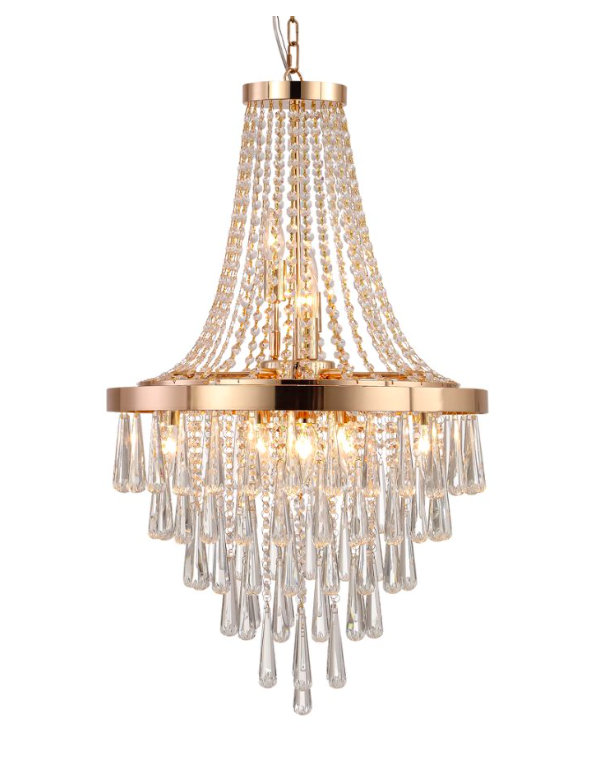 Modern Luxury Crystal Chandelier, Gold