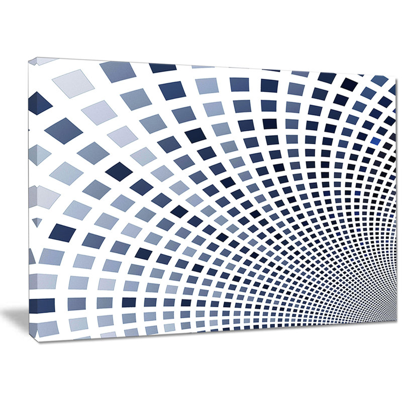 «Blue Square Pixel Mosaic Illustration», impression sur toile tendue, H 20 po x l 20 po x P 1 po