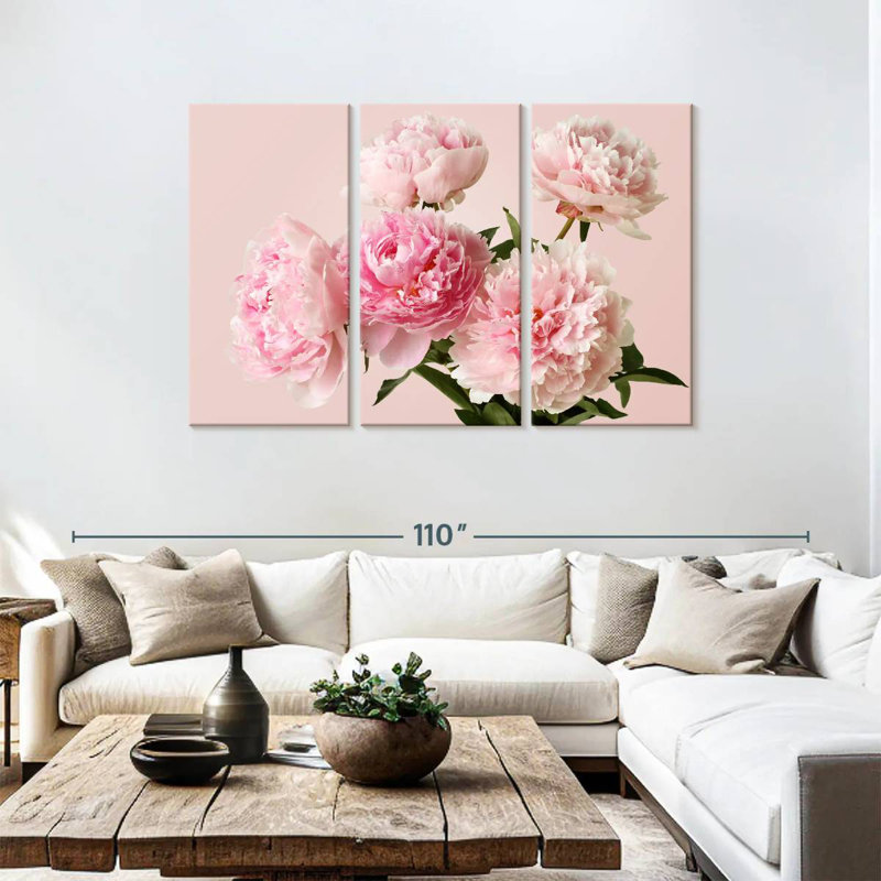 Harnek Pink Peonies Bouquet, 48" H x 74" W