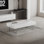 Table basse moderne lustrée de 52,4 po - Tiroirs de rangement cachés, pieds en acier inoxydable