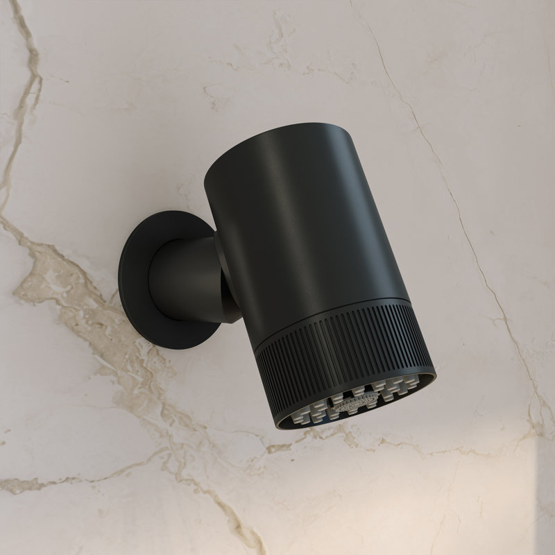 Lumiere 2-Spray Patterns 2.5 GPM Wall Mount Fixed Shower Head In Matte Black, Matte Black