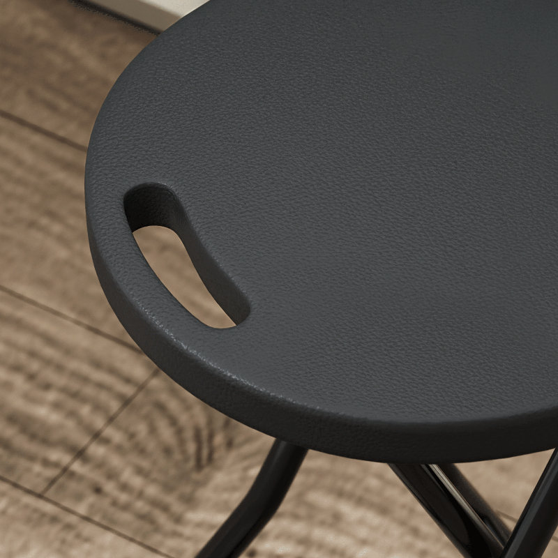 Table ronde et chaises pliables 7 pièces - Bureau de réception, Noir/gris, L 54 po