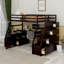 Lit mezzanine avec 7 tiroirs, 2 tablettes et un bureau-908904766-908904753
