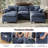 108'' Comfy  U Shaped Sectional Modular Deep 5-Piece Cloud Sofa with Ottomans- Premium Fabric-1861371613