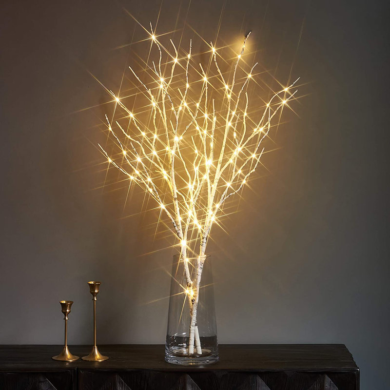 Lighted Birch Tree Branches