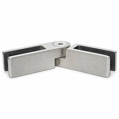 Adjustable 10 and 12 mm Glass Connector, Small, Brushed Stainless