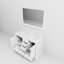48 po Large meuble-lavabo double blanc, profondeur 22, surface en quartz, miroir de pièce 46 po x P P, comptoir, carré-2045360391
