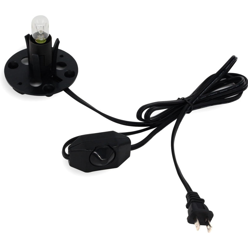Cordon d'alimentation de lampe de sel amélioré avec interrupteur de contrôle du gradateur et ensemble de base pour lampes de sel de l'Himalaya Cordon d'alimentation - 6 pieds de long avec deux ampoules de 15 W gratuites
