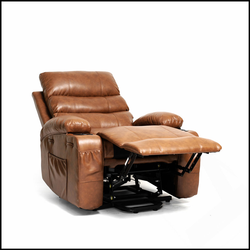 Fauteuil inclinable électrique de 21 pouces de large avec massage par vibration à 8 points, chaleur lombaire et poches latérales pour le confort des personnes âgées