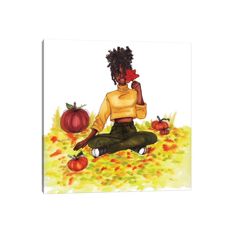 "Feuilles d’automne" par Brooke Ashley, reproduction d’art, H 18 po x l 18 po x 1,5 po, Toile tendue, Pas de tapis