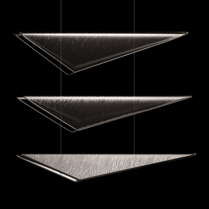 Volo Pendant, Silver, 8 Lights, Smoke Linear