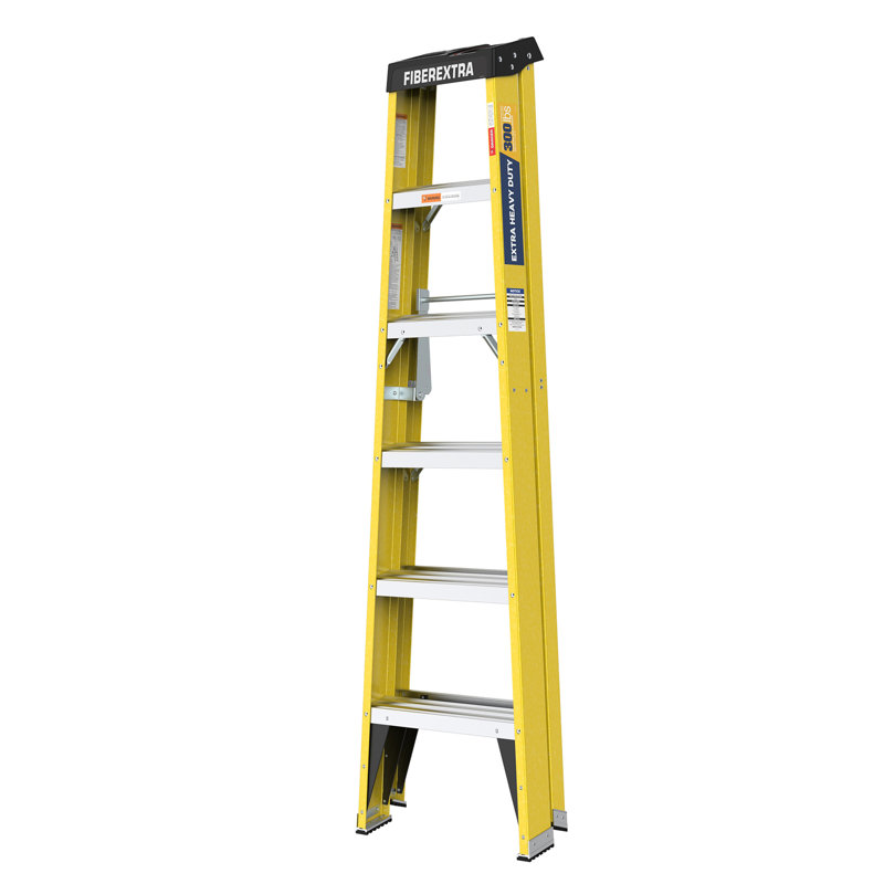 Fiberglass step ladder 6-step 250lbs, Yellow