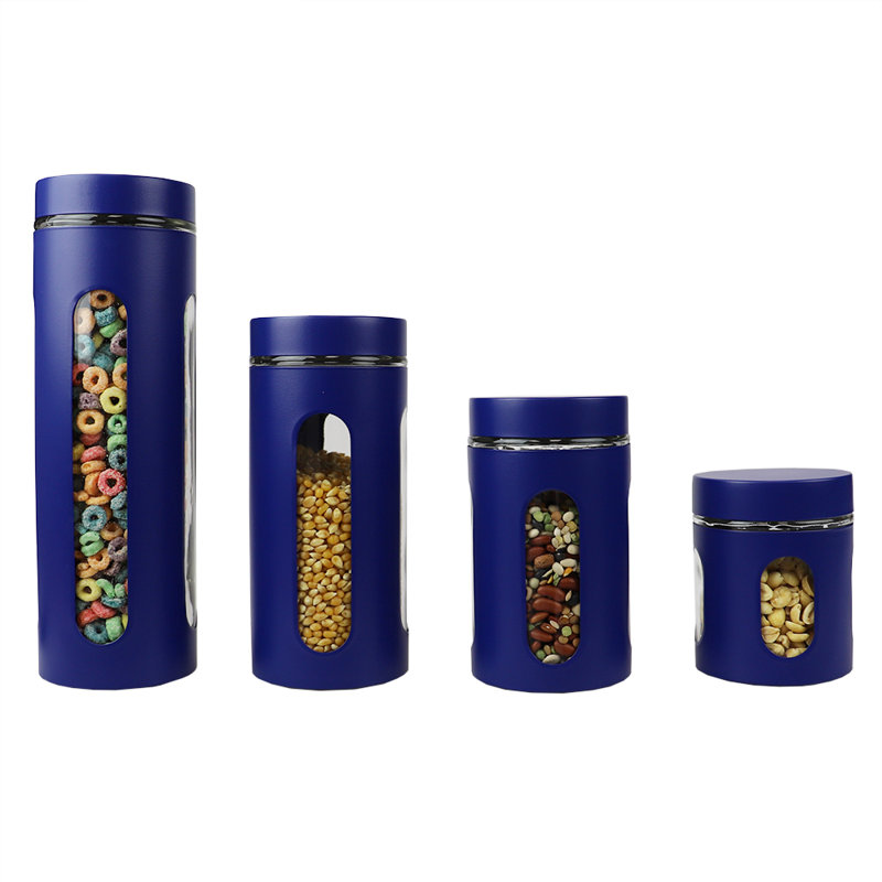 Ensemble de pots de cuisine 4 pièces, Bleu marine, H 13,5 po x l 13,75 po x P 5,5 po