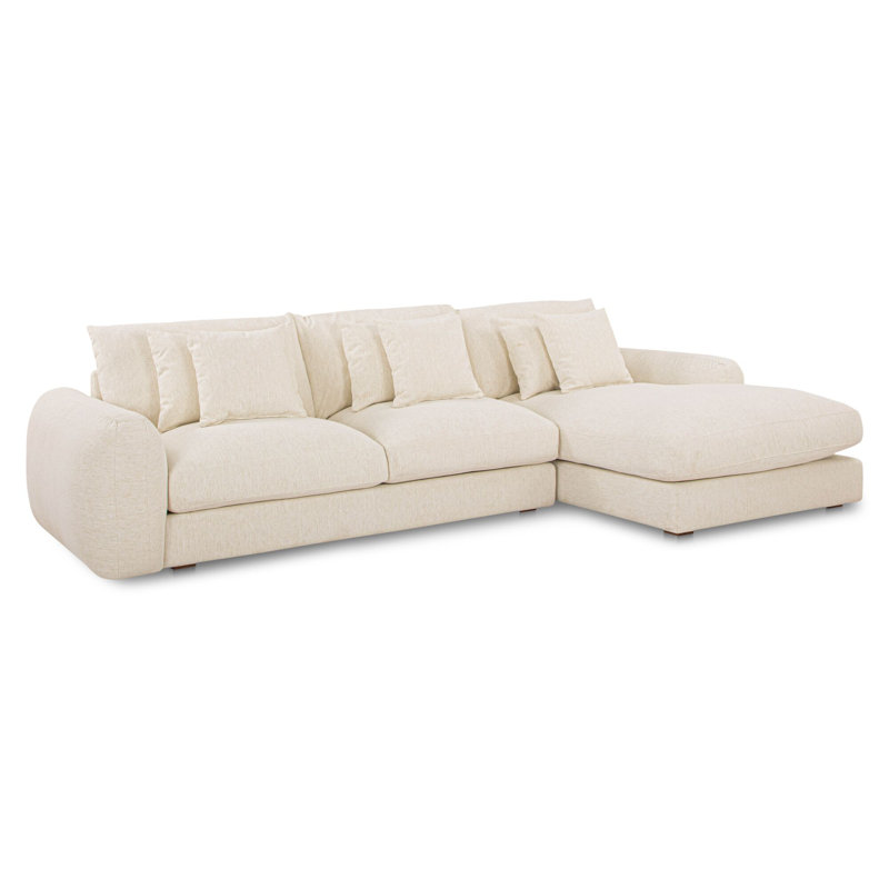 Berga Chaise Sectional, Right Hand Facing, Pebble Polyester