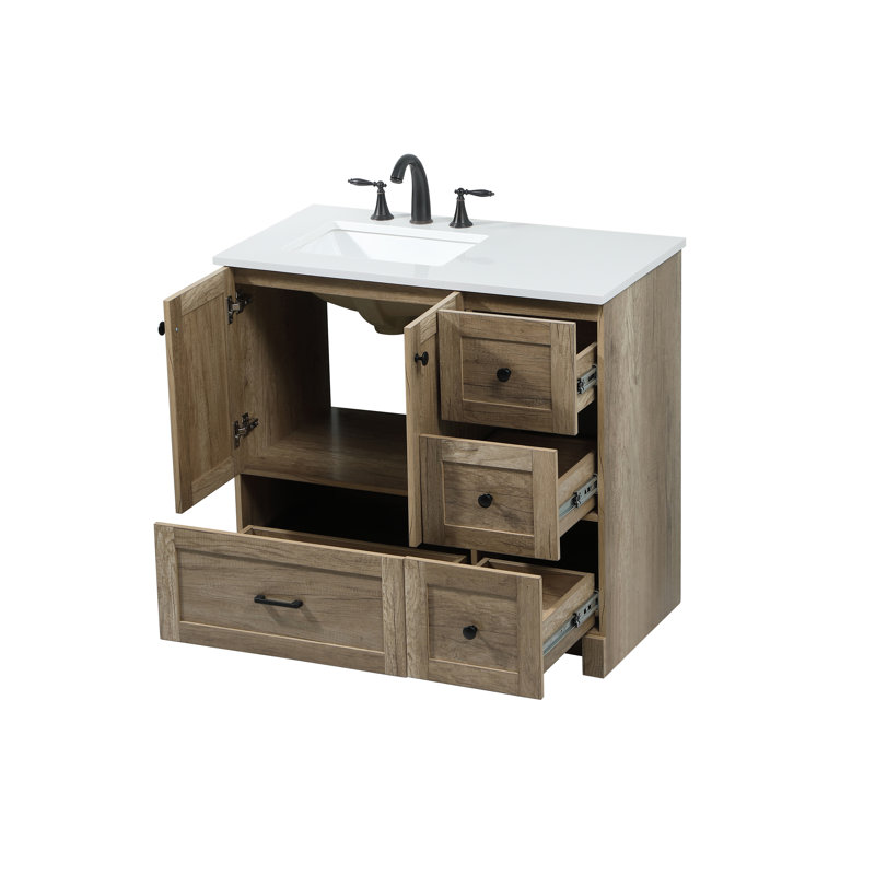 Ensemble de meuble-lavabo simple 36 po Soma, Chêne naturel