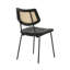 44.6cm H Polyurethane Upholstered Metal Square Back Parsons Chair in BLACK PU