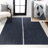 Amdrew Solid Centre Stripe Machine-Washable Navy/Gray Rug-119051733