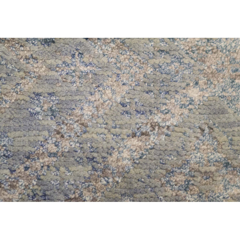 Tapis bleu de haute qualité noué à la main