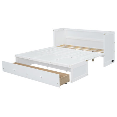 Space-Saving Queen Murphy Bed with Built-In USB Ports & Storage Drawer