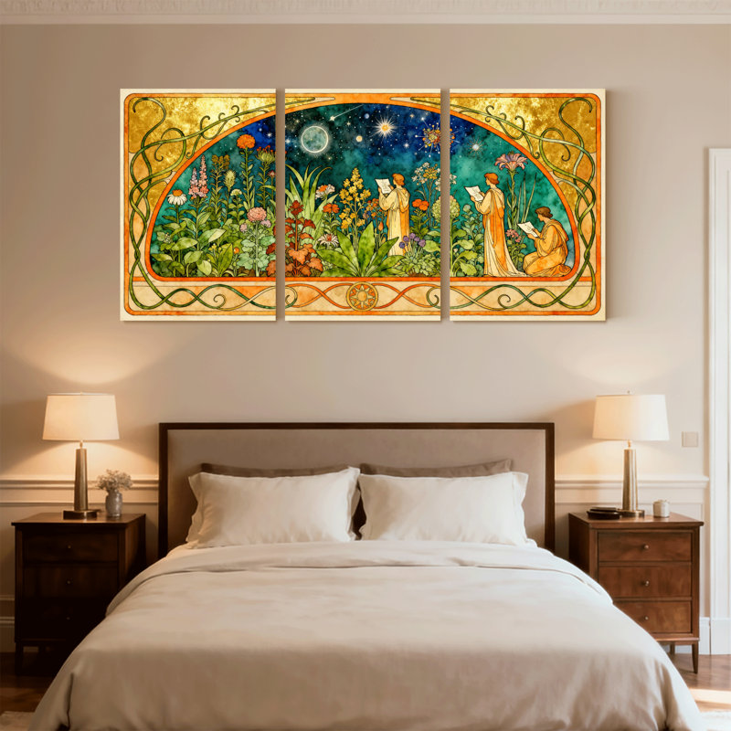 Ensemble de 3 reproductions d'art sur toile, H 18 po x l 36 po