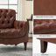 Fauteuil en cuir capitonné Annja-79522924