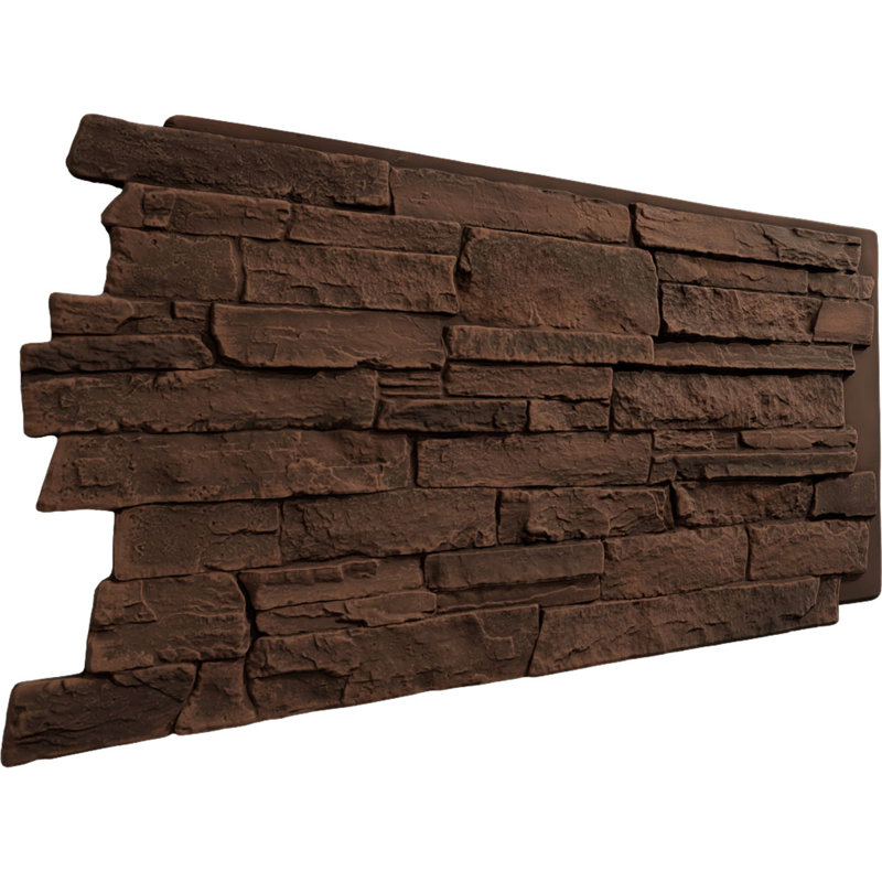 Panneau de faux rebord EverStone Acadia, l 49 po x H 25 1/2 po x P 1 1/4 po, couleur brun patiné, Brun patiné