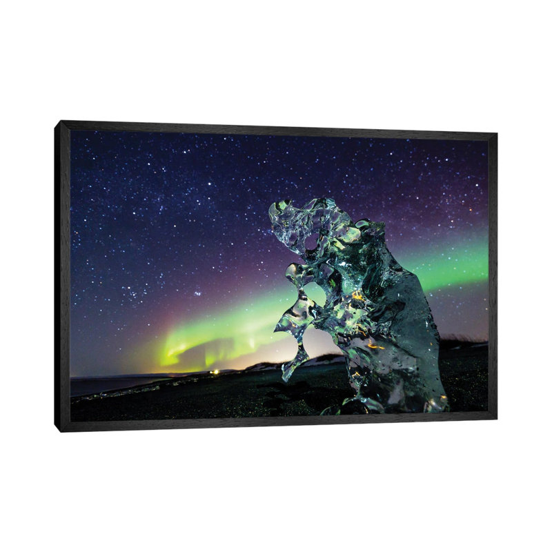 Icelandic Night by Mateusz Piesiak - Floater Frame Print on Canvas, Black Framed Canvas, 66.04 cm H x 45.72 cm W
