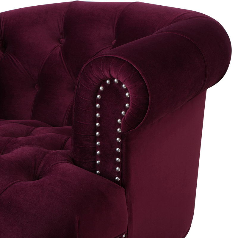 Mercer Velvet Armchair, Burgundy Velvet