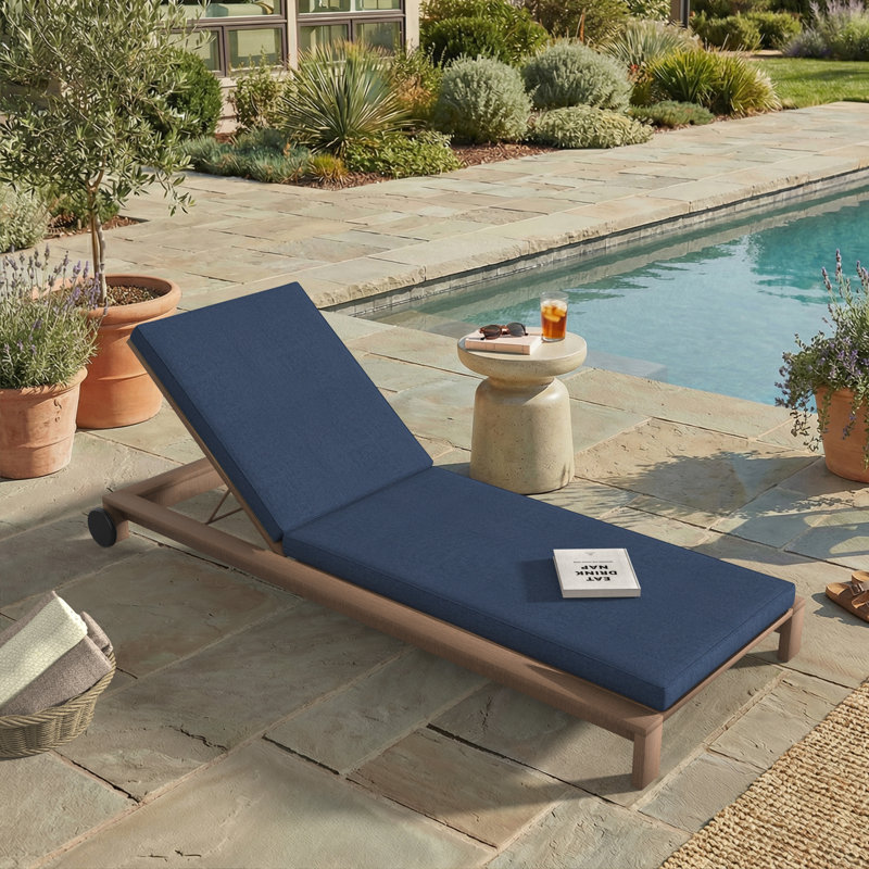 Sunbrella® Outdoor Chaise Cushion, Sunbrella® Spectrum Indigo, 24" W x 73" D