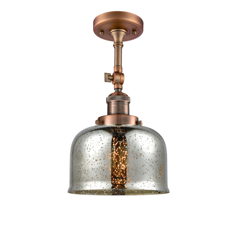 Bell - 1 Light 8" Sconce, Silver Mercury, Antique Copper, No Bulb Included