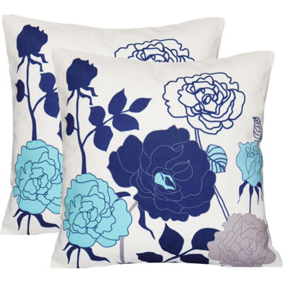 Ensemble de 2 housses de coussin d'extérieur en lin de coton pour les meubles de patio