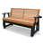 2-Seater Wood Outdoor Glider Chair, Dark Grey And Brown-123040647